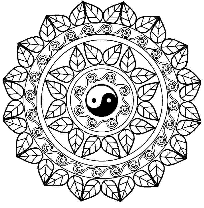 ying yang mandala coloring pages - photo #5